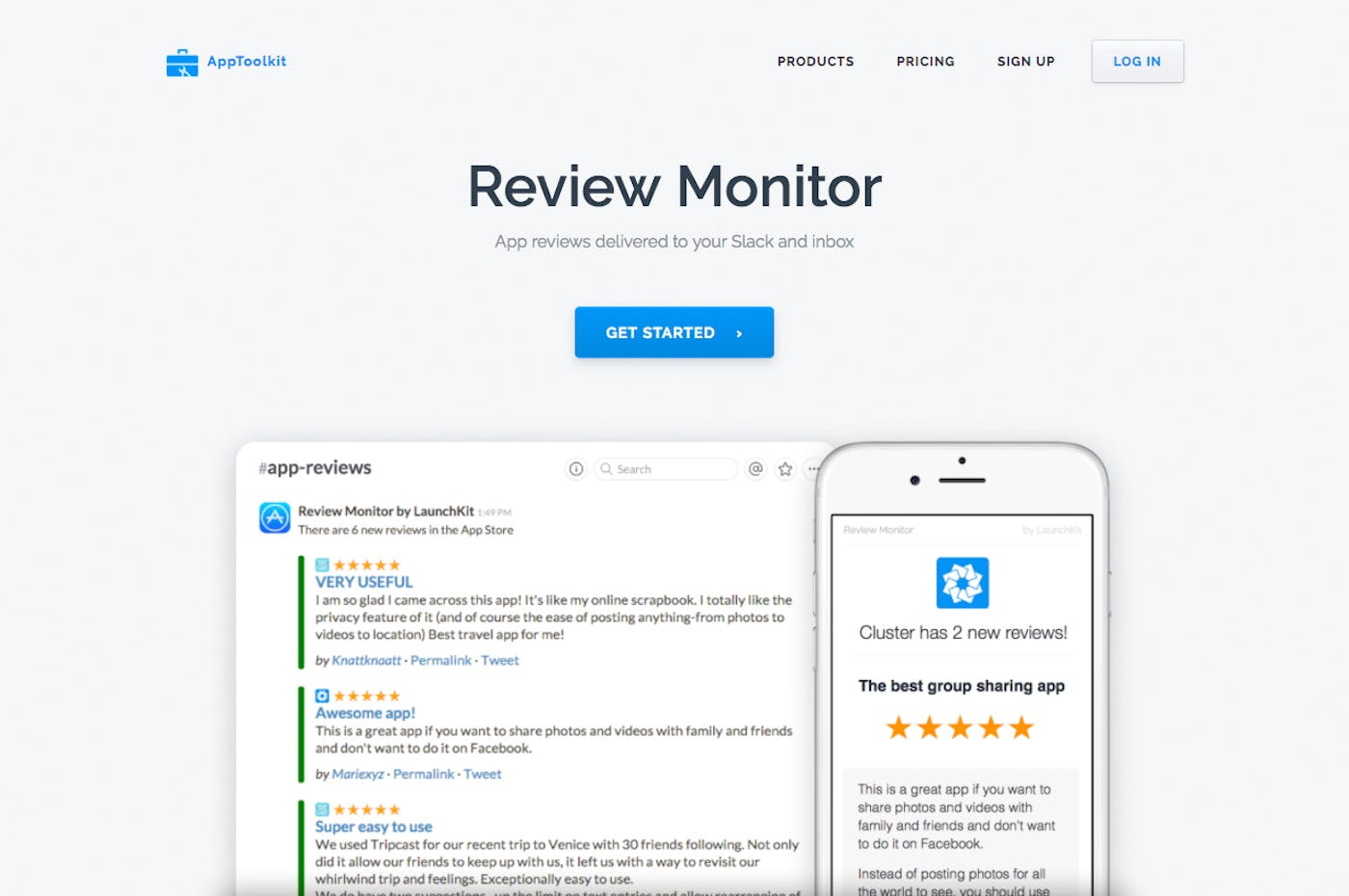 Review Monitor Landing Page