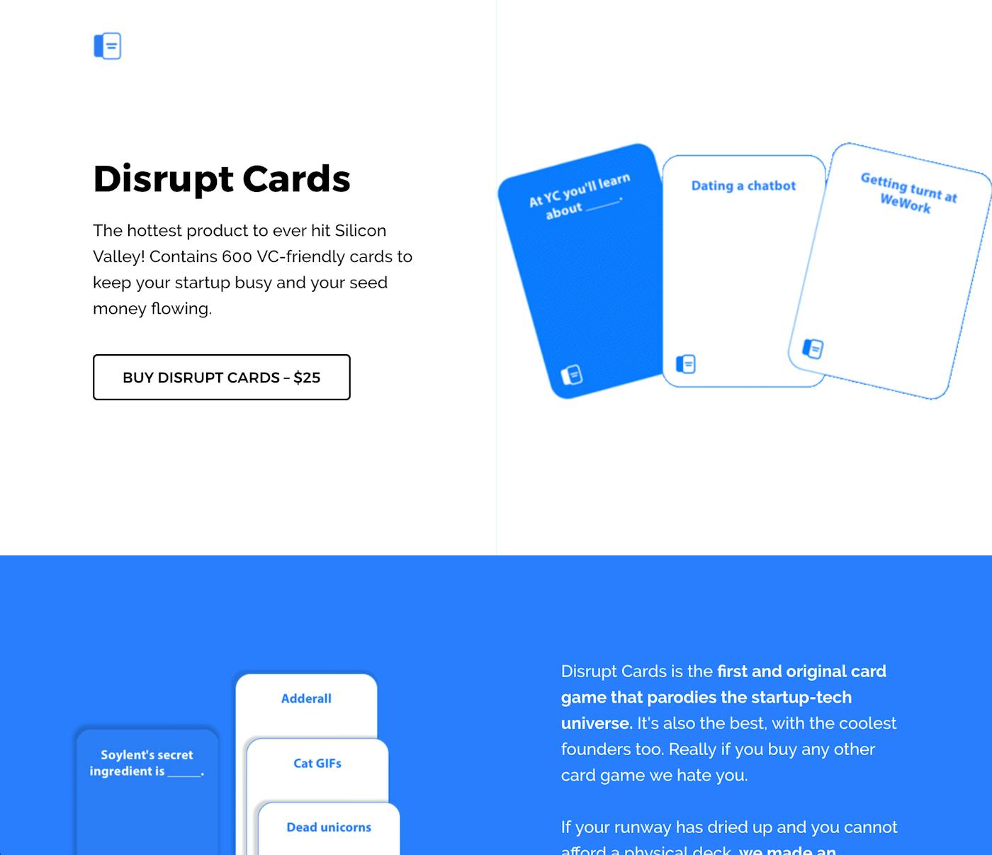 Disrupt Cards Website