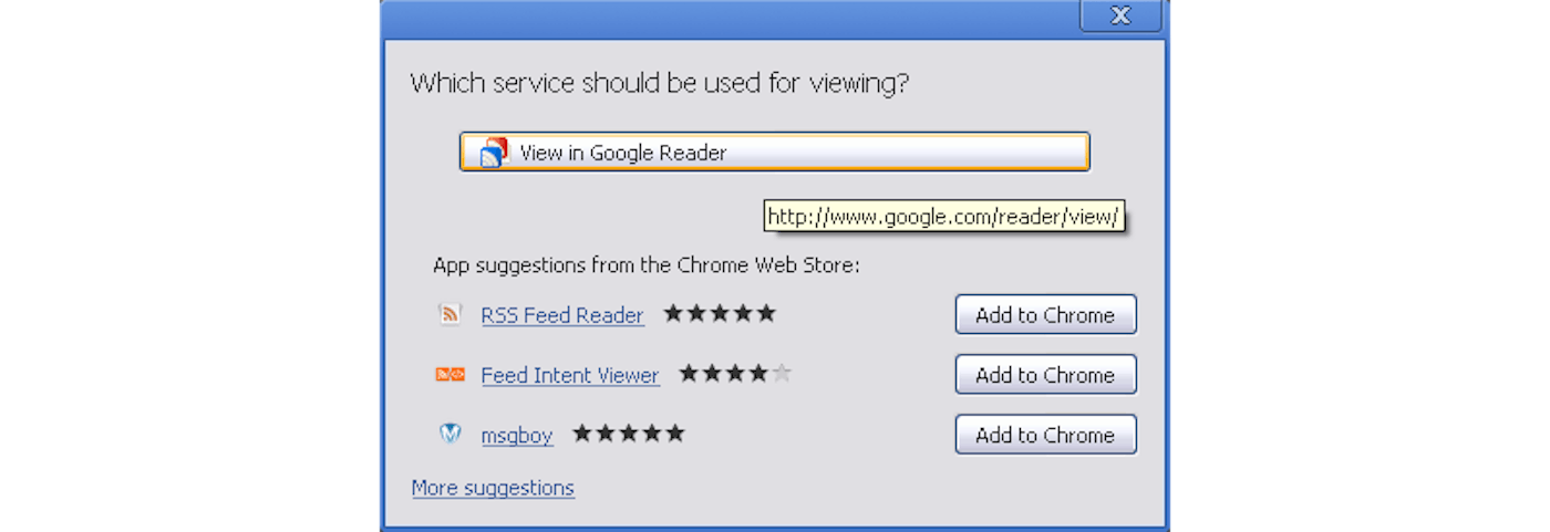 Chrome Web Intents Prompt