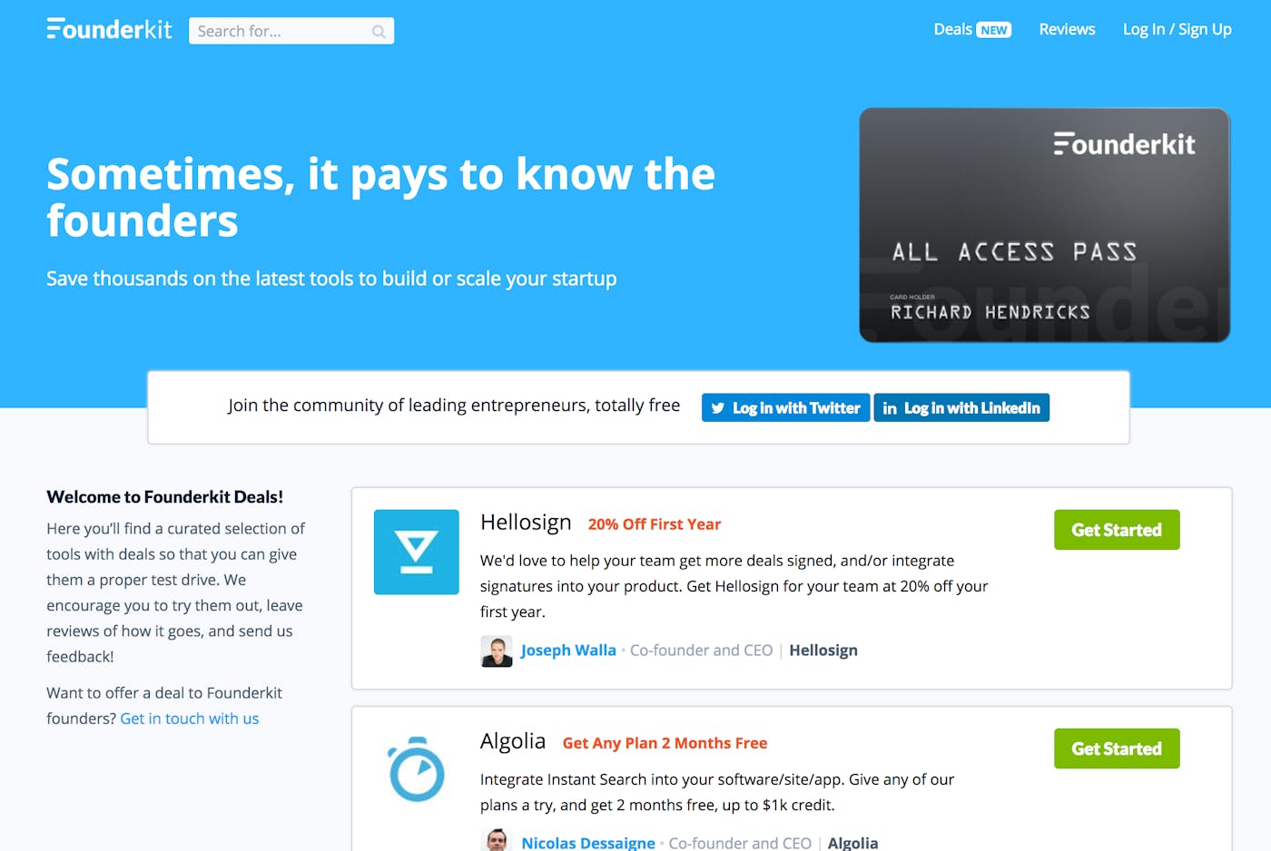 Founderkit Deals Screenshot