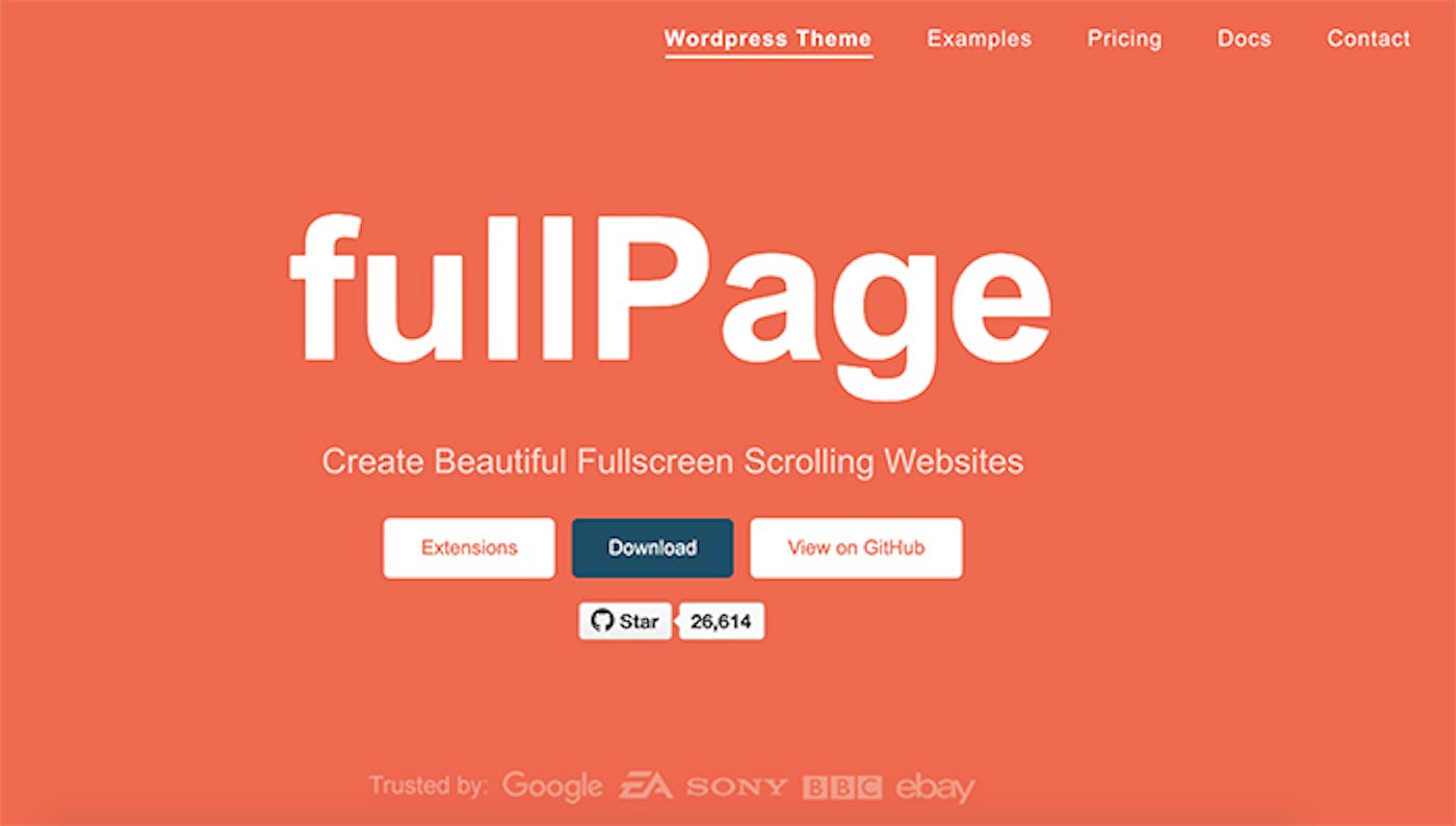 fullPage.js homepage