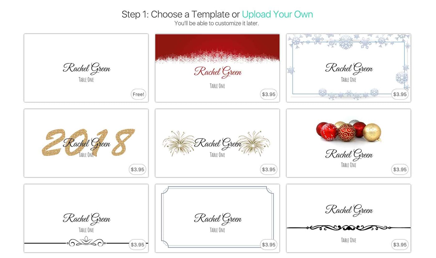 Place Card Me templates