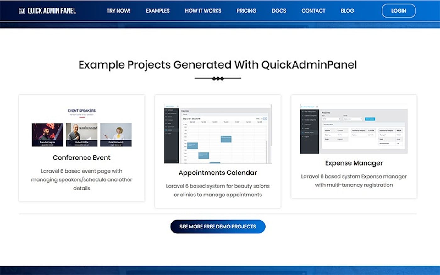 Quickadminpanel homepage