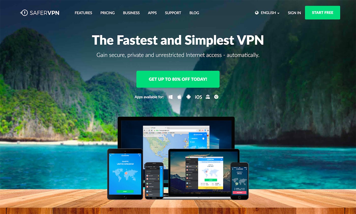 SaferVPN Home Page