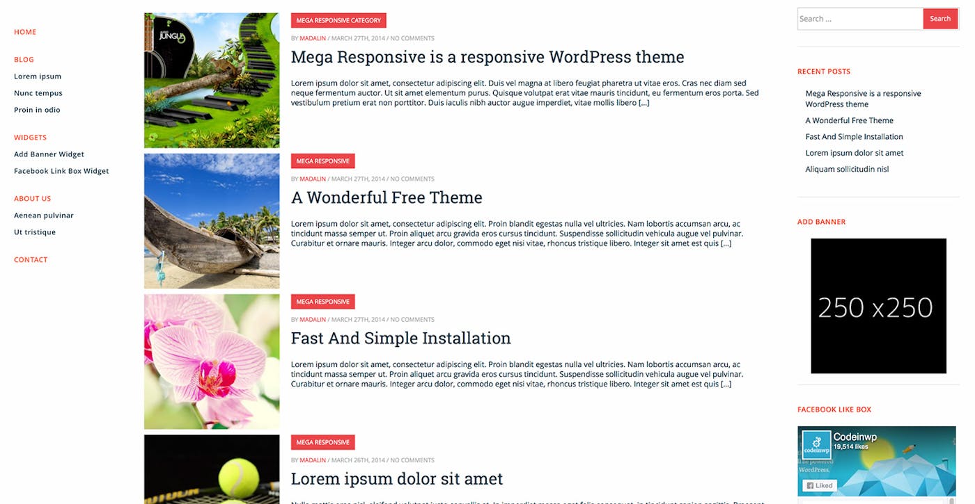 Free Theme Screenshot