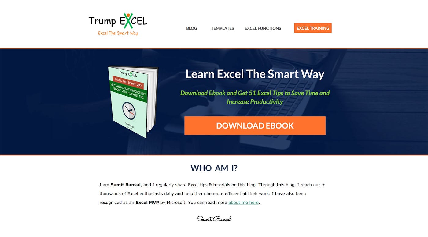 Trump Excel website