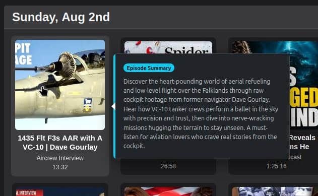 Popup description of episodes on skip clips, a new feature