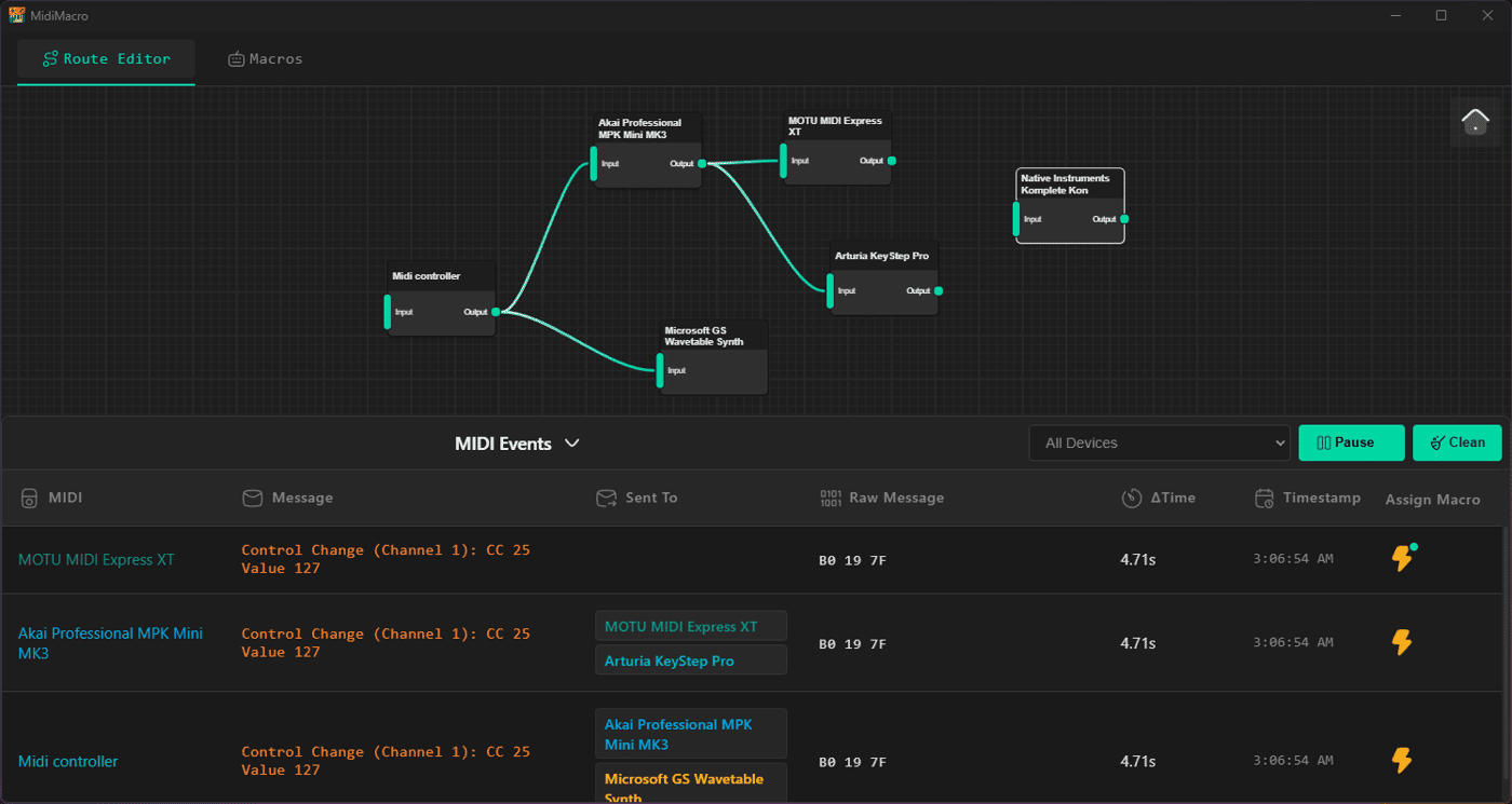 midimacro interface