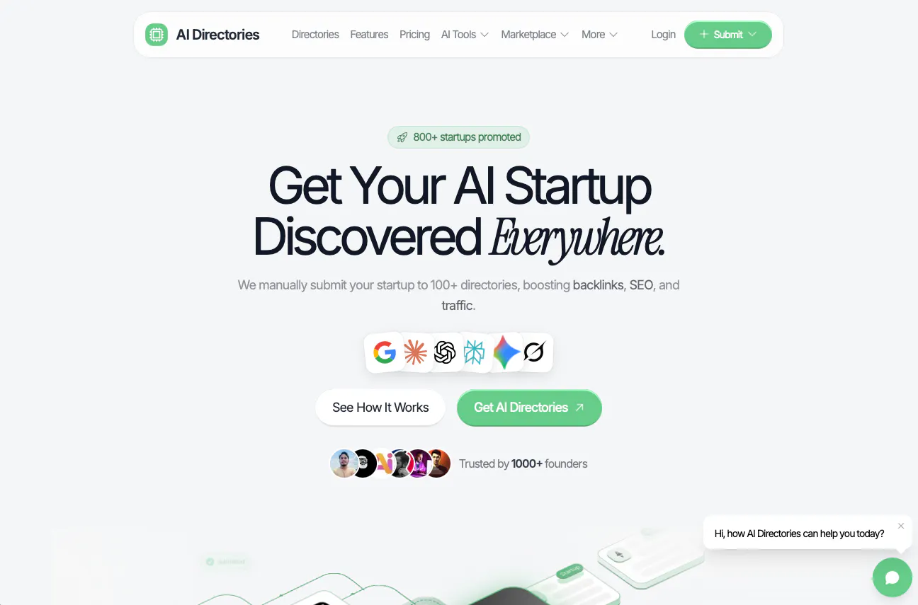 AI Directories homepage