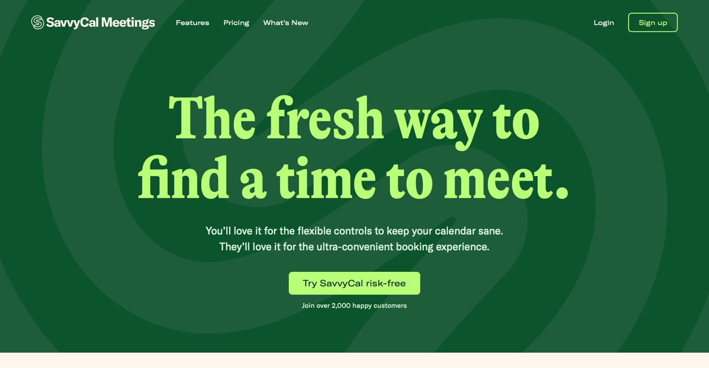 SavvyCal homepage