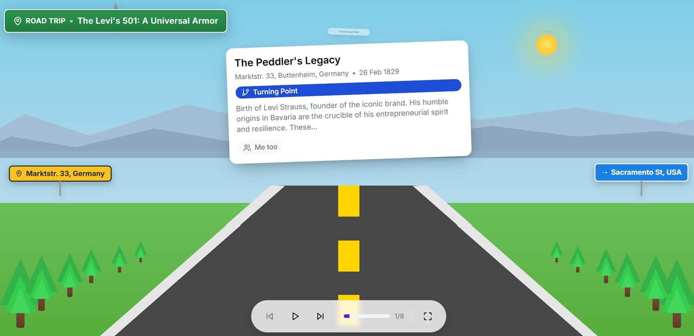 A totally different way to represent a journey : the road-trip view