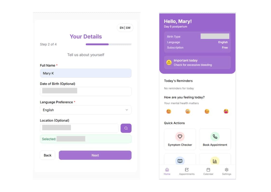 Kanah Health App Dashboard