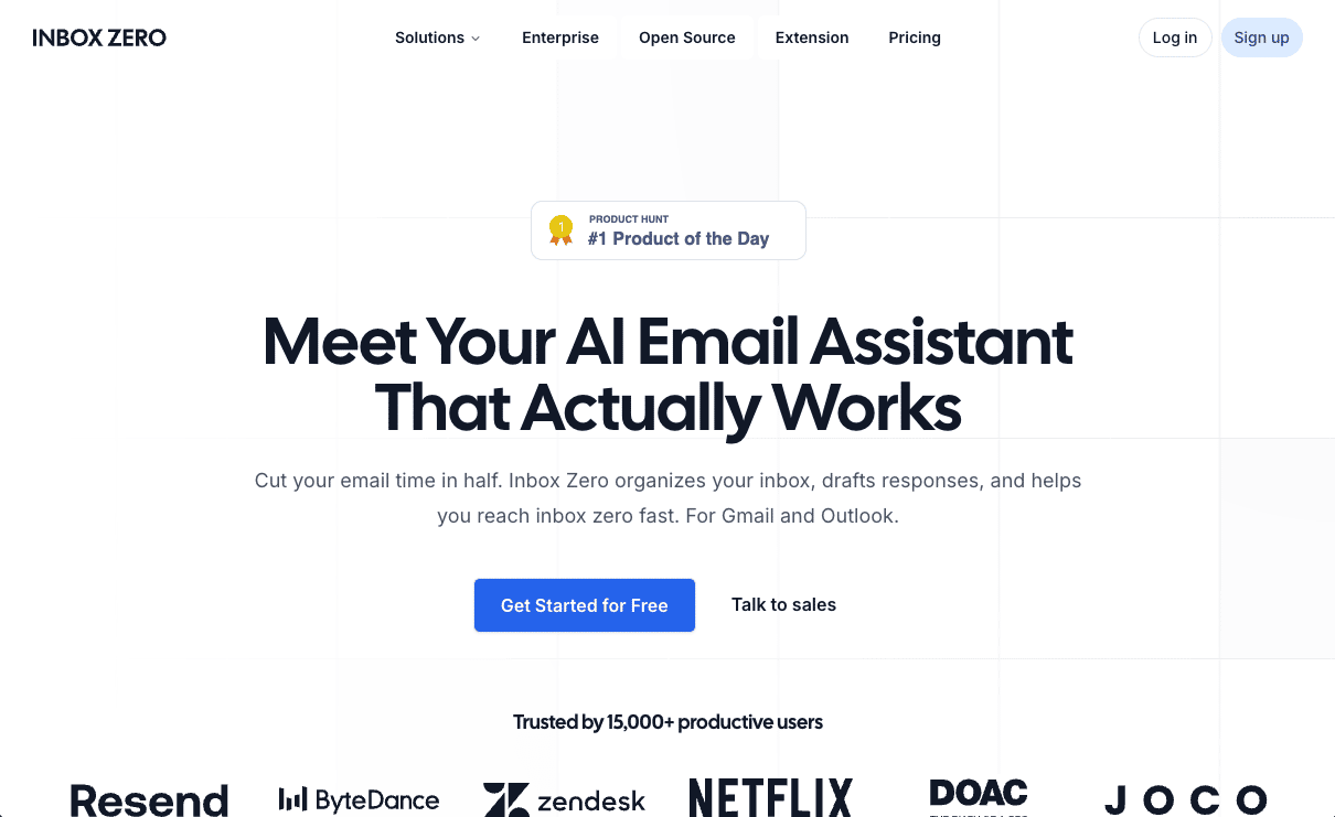 Inbox Zero homepage