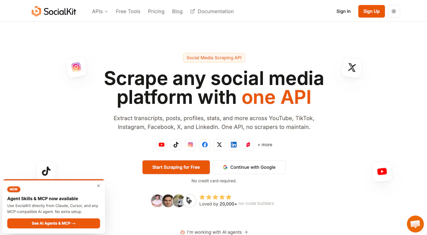 SocialKit homepage