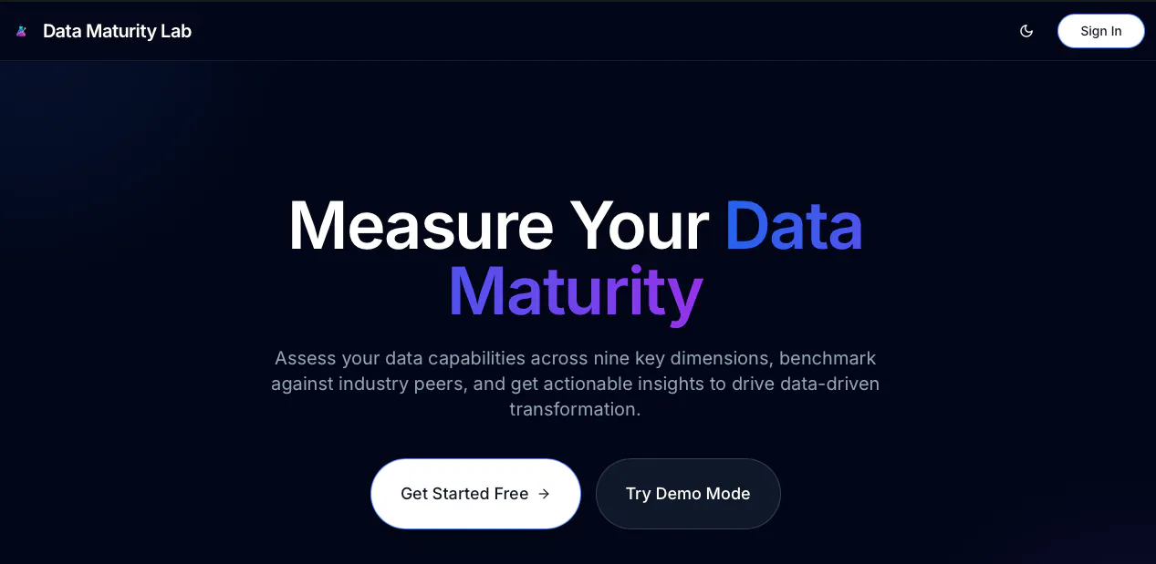 Data Maturity Lab homepage