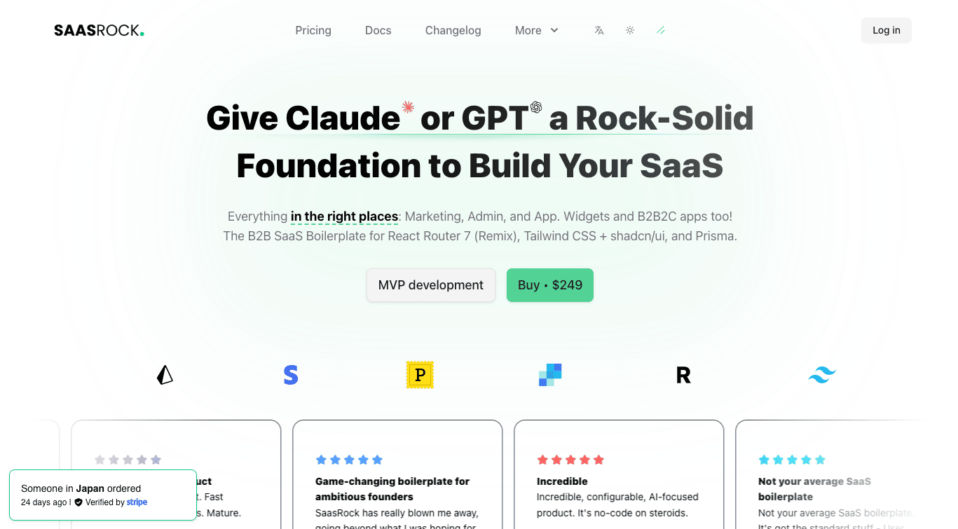 SaaSRock homepage