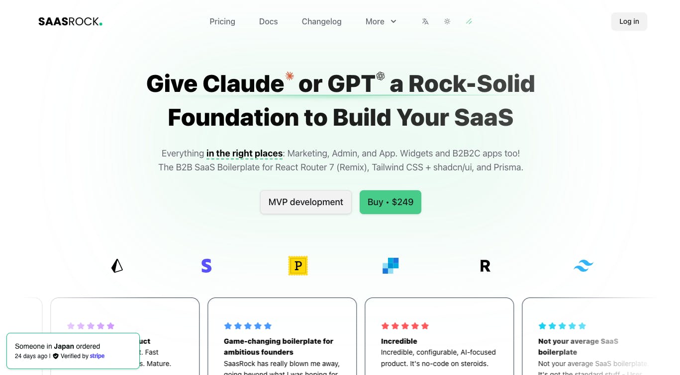 SaaSRock homepage