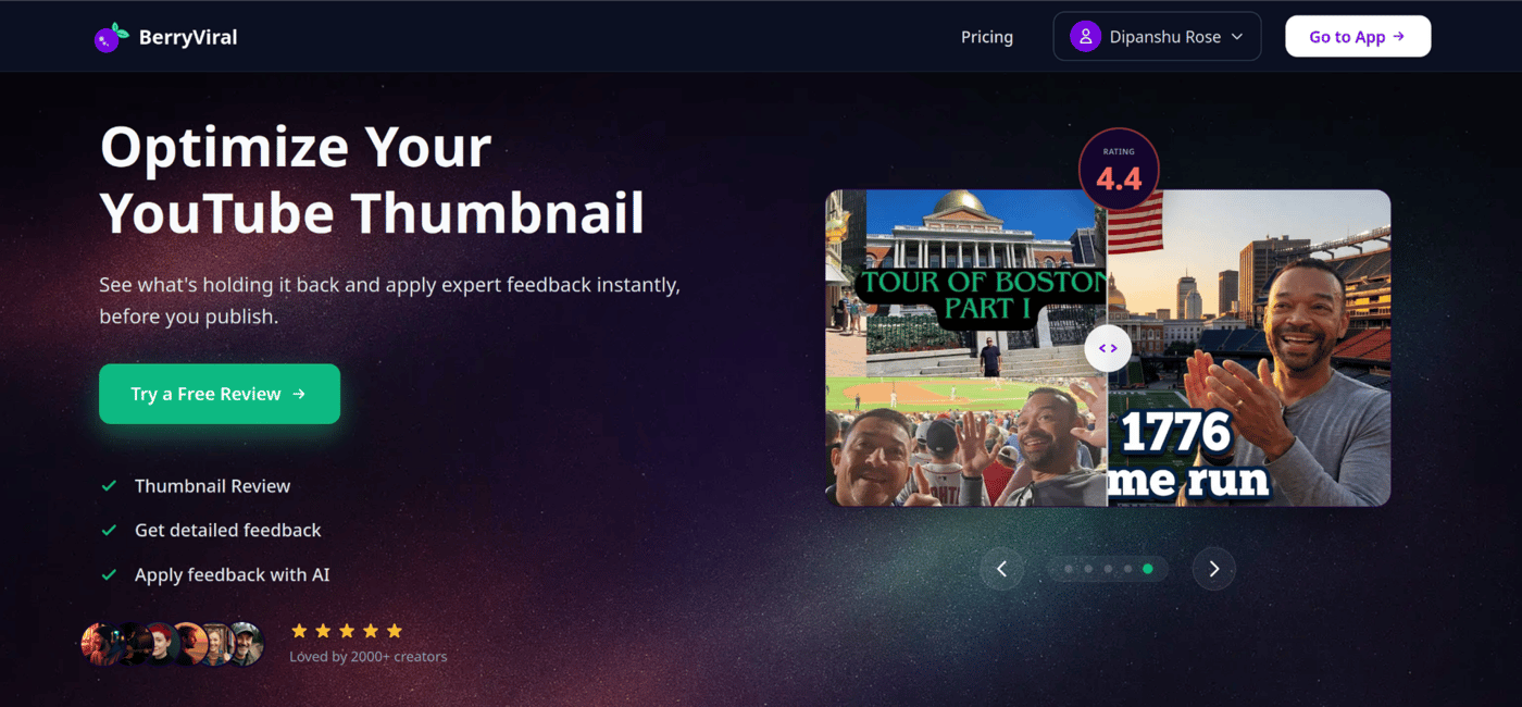 Image of the BerryViral website home page