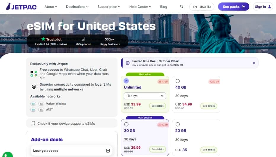 Jetpac USA eSIM