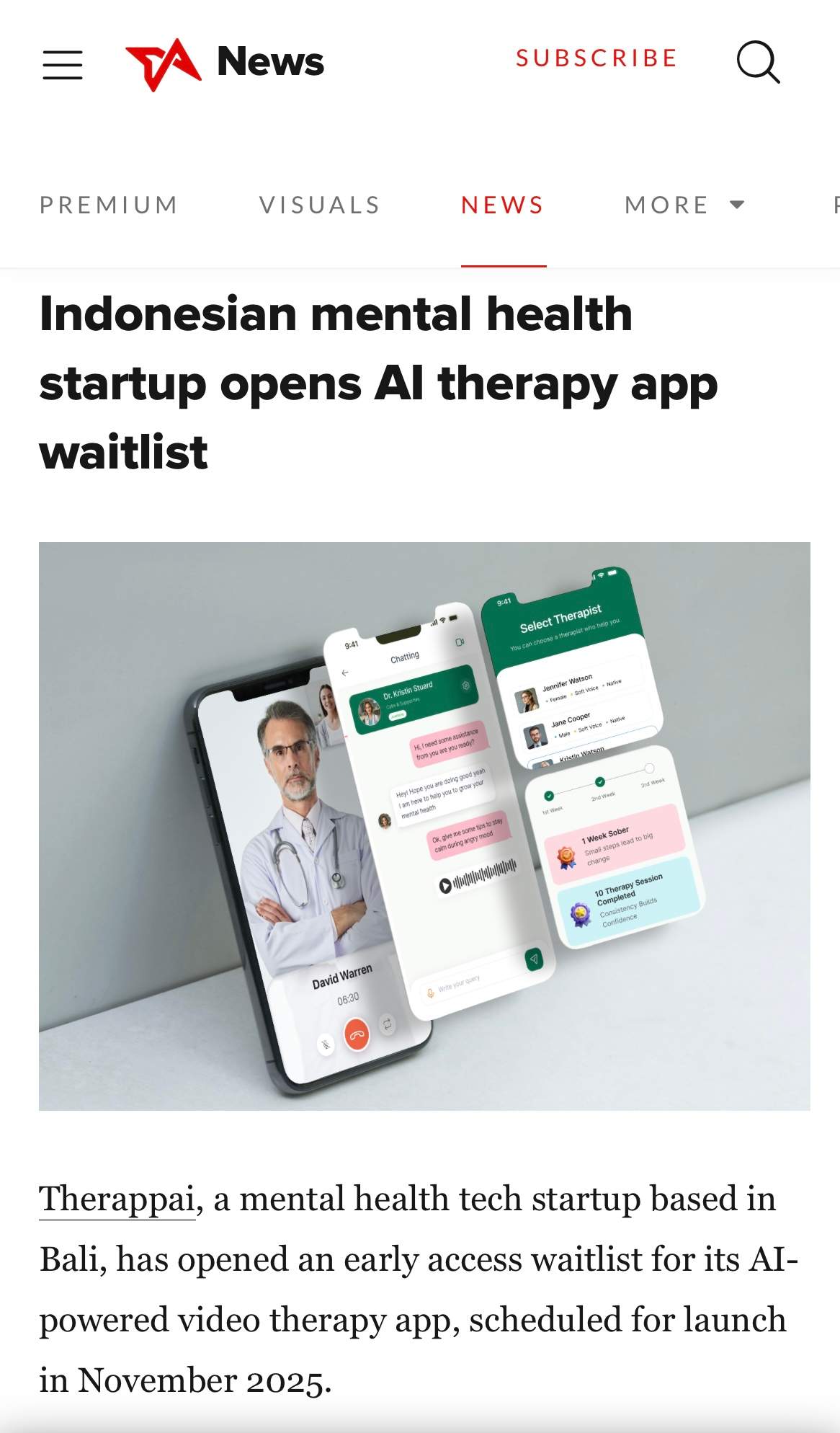therappai featured in Tech in Asia