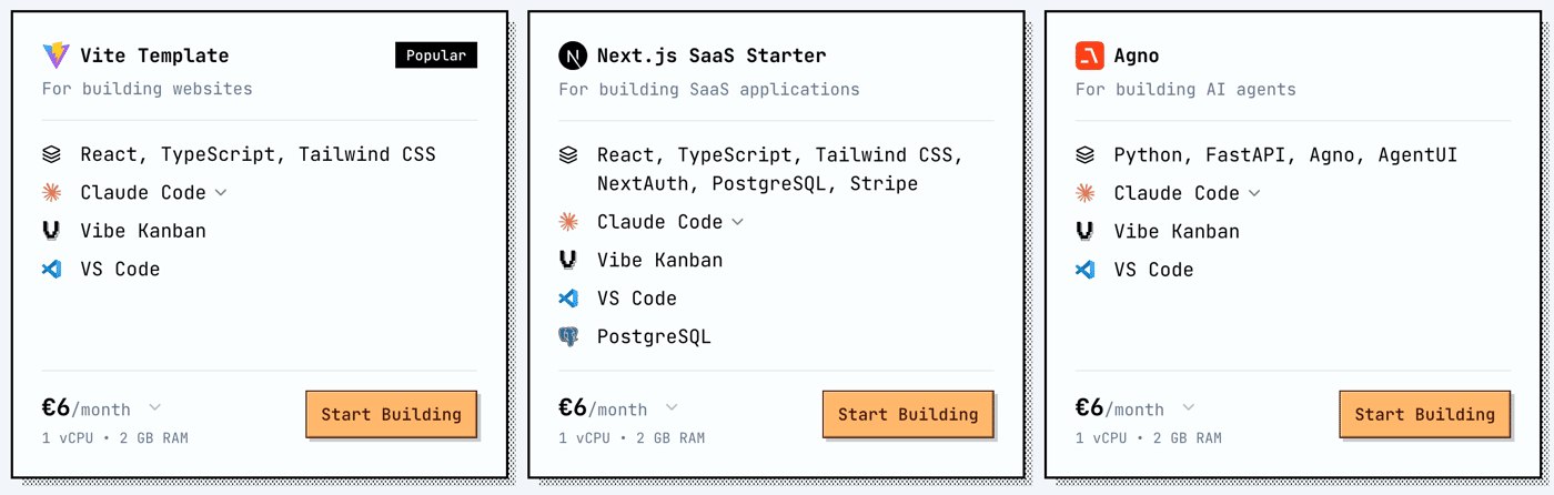 Pinacle Vite, Next.JS and Agno templates