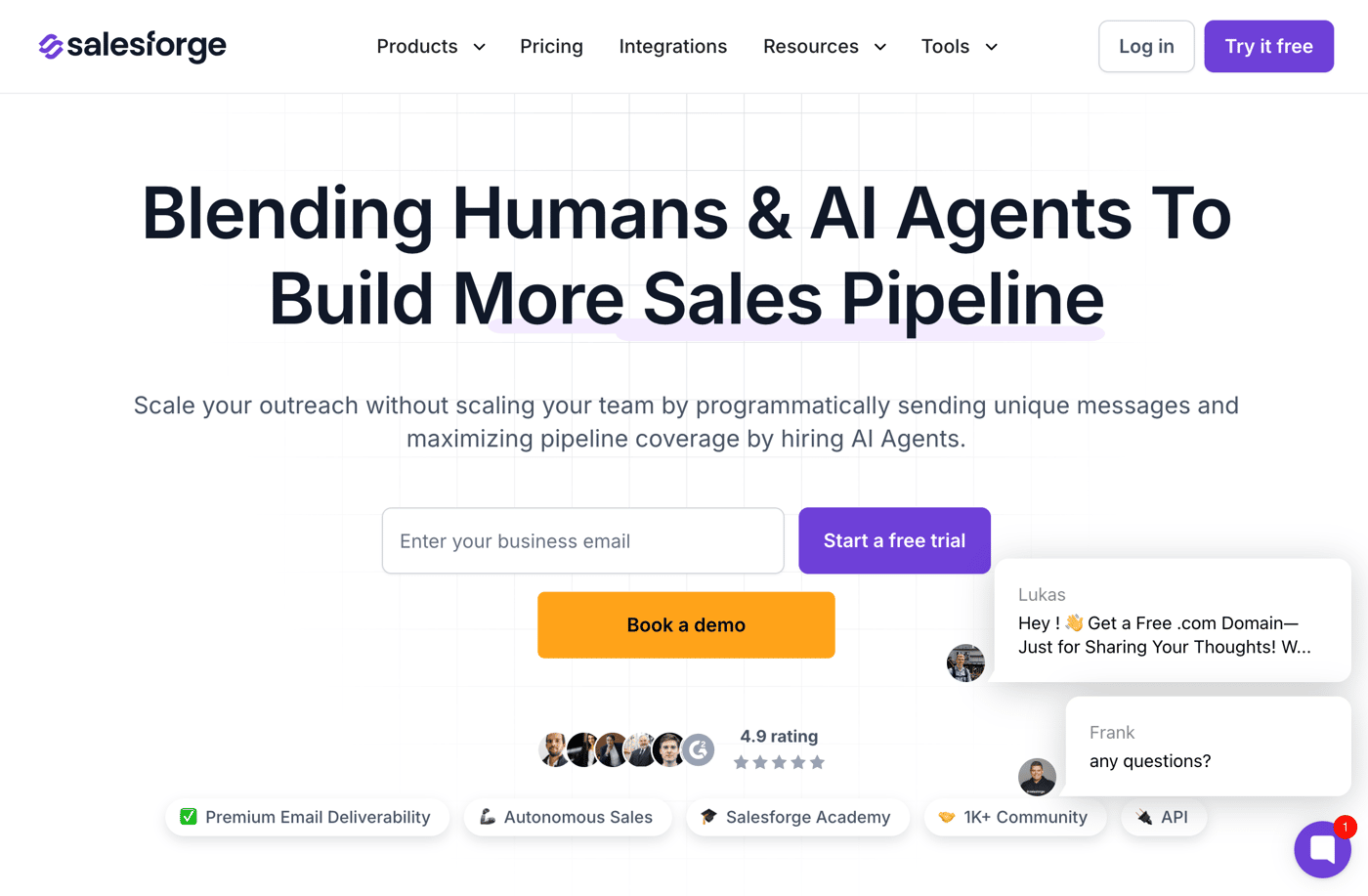 Salesforge homepage