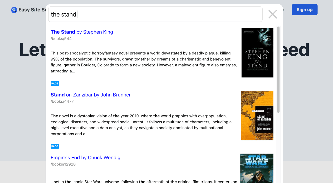 New demo based on sci-fi books database