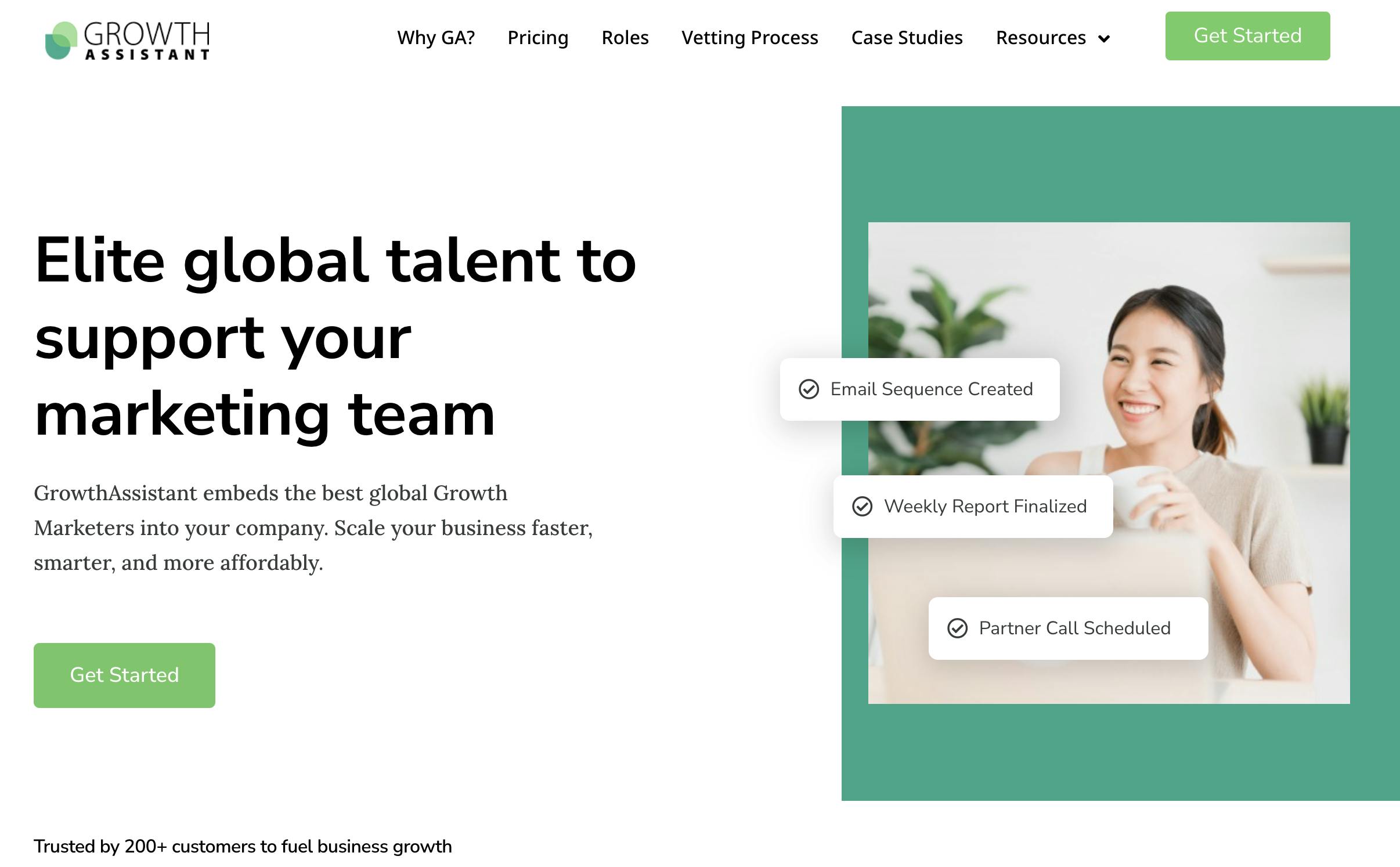 Growth Assistant homepage
