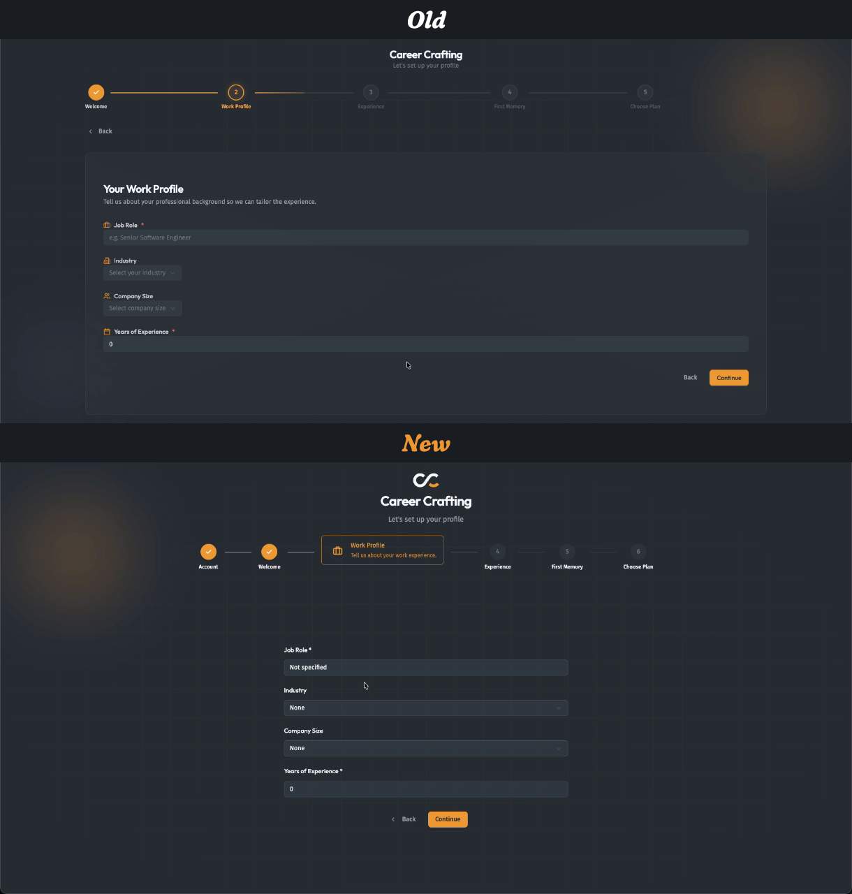 careercraft.ing restile work step for onboarding