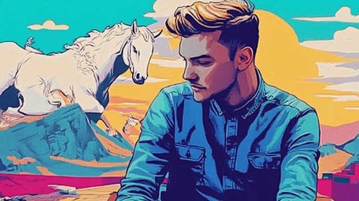 Pieter Levels saving Europe on a majestic horse.