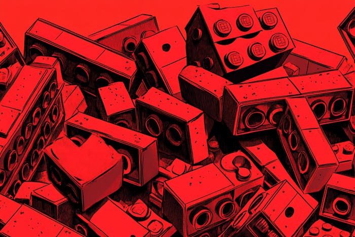 A pile of Lego bricks