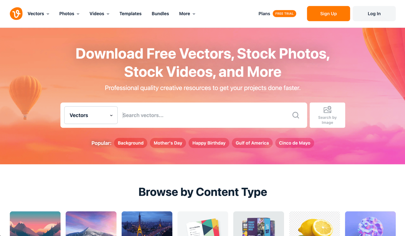 Vecteezy homepage