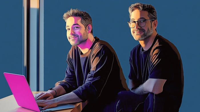 A photo of Kevin Rose and Alexis Ohanian.