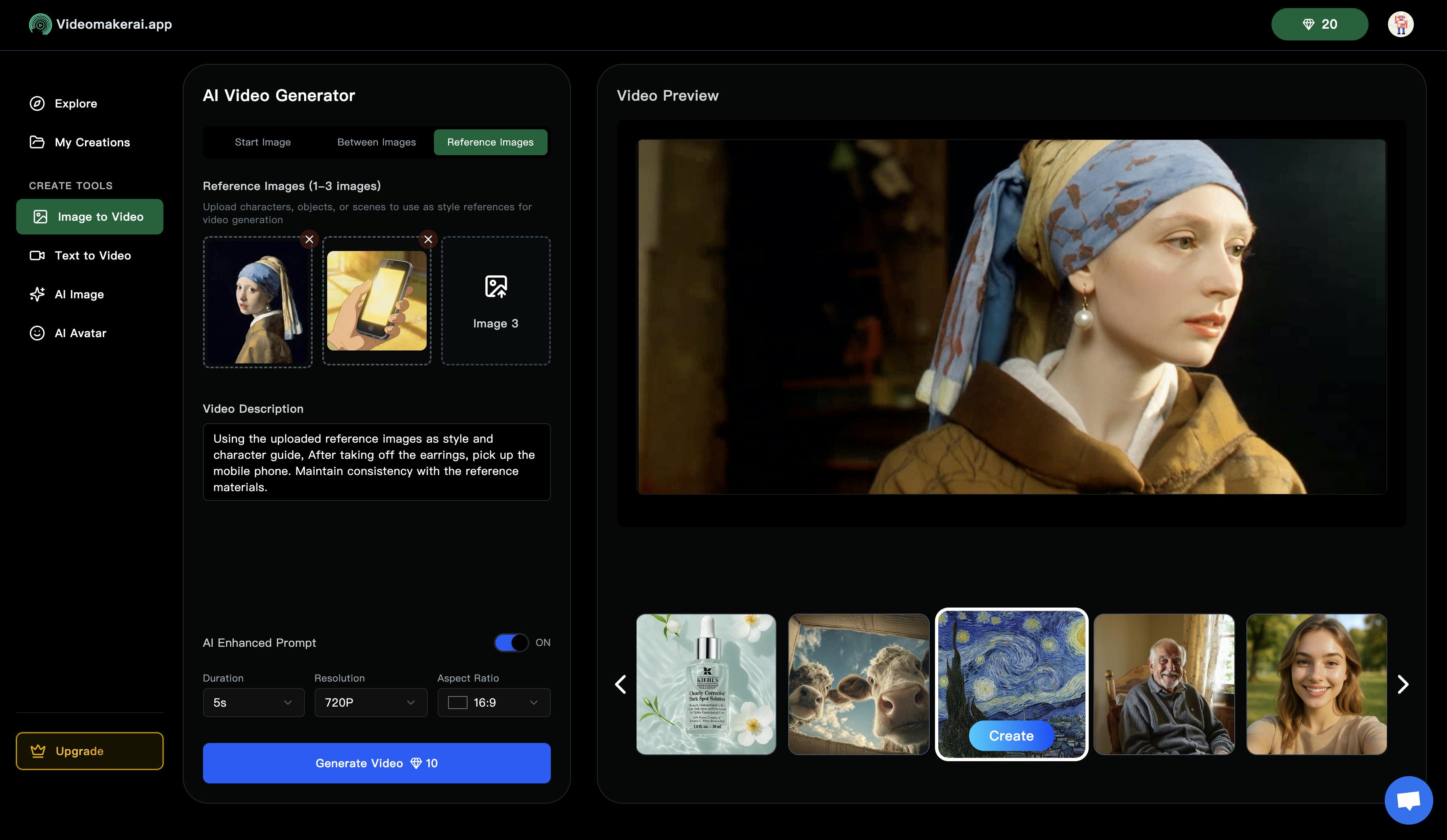 Generate videos from photos using AI
