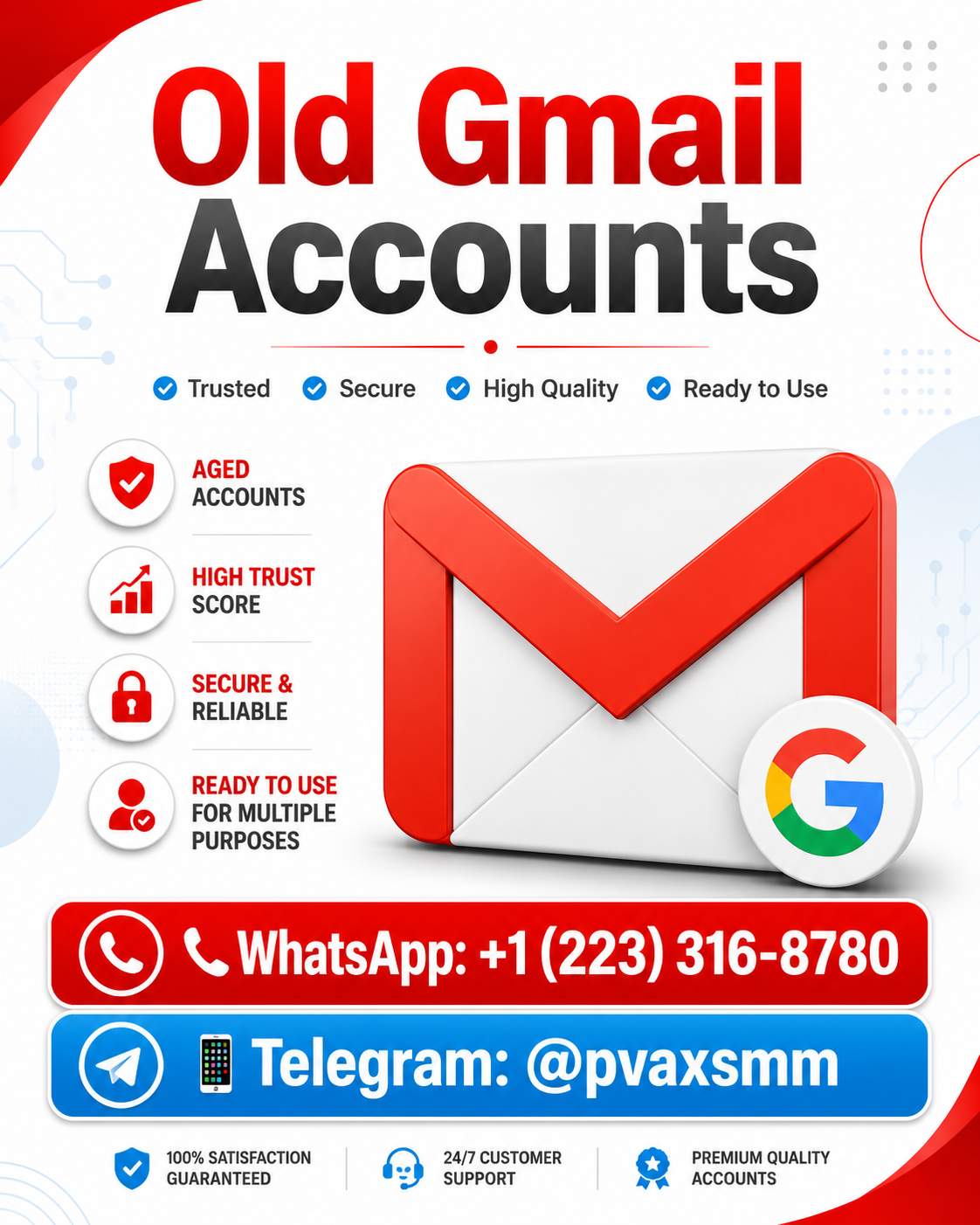 Buy old Gmail accounts from a trusted source Pvaxsmm.