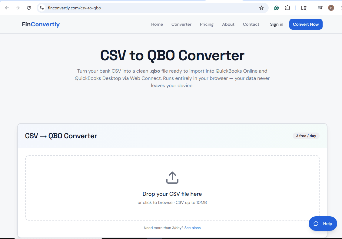CSV TO QBO FILE CONVERTER ONLINE