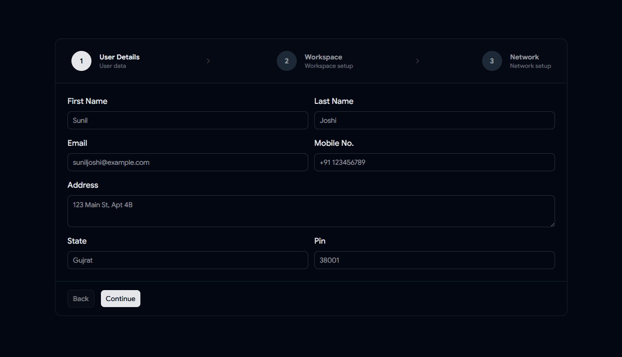 Forms 02 – User Profile Form