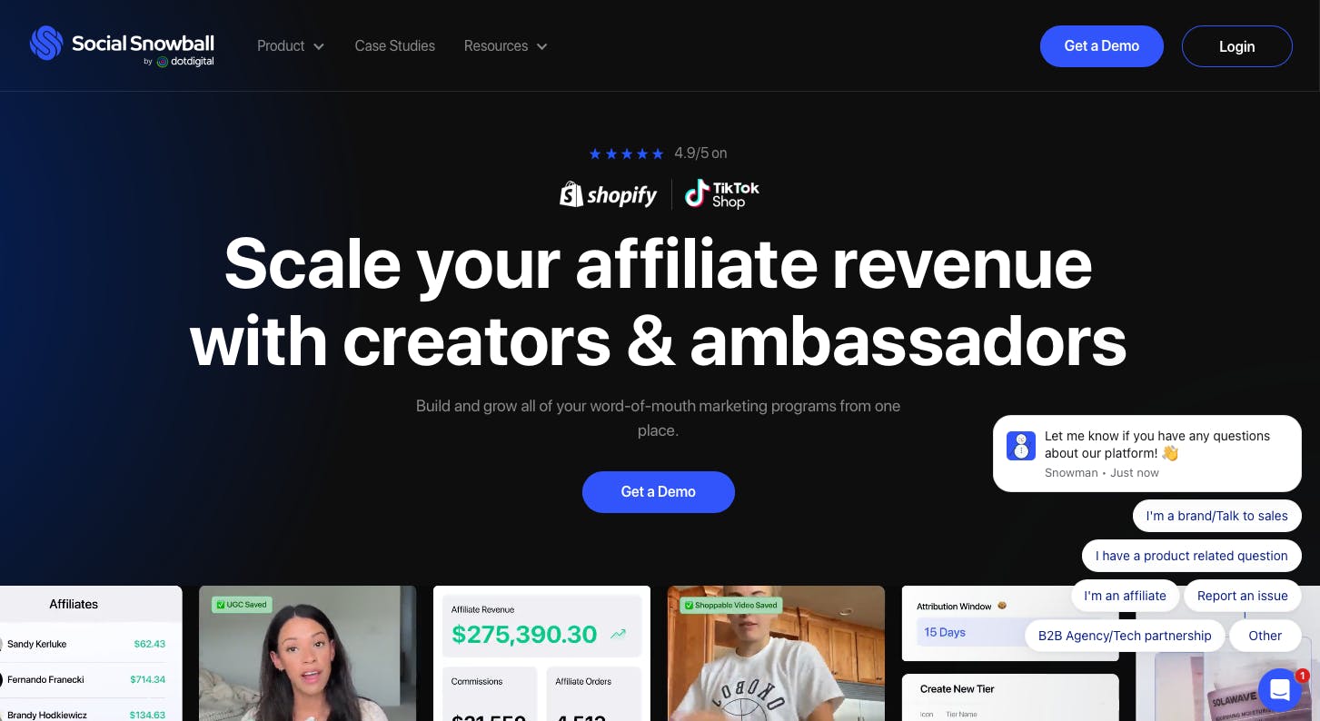 Social Snowball homepage