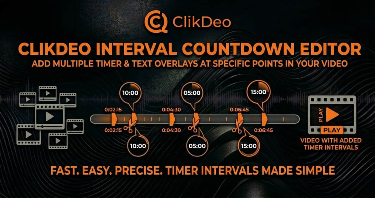 Add breaks or Cuts to long videos with countdown - Clikdeo
