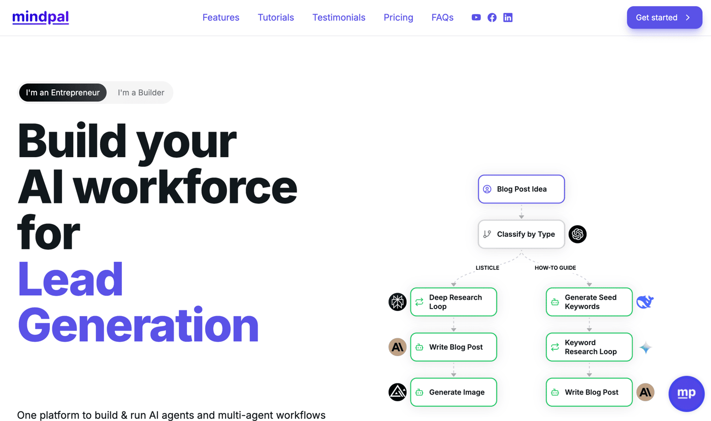 MindPal homepage