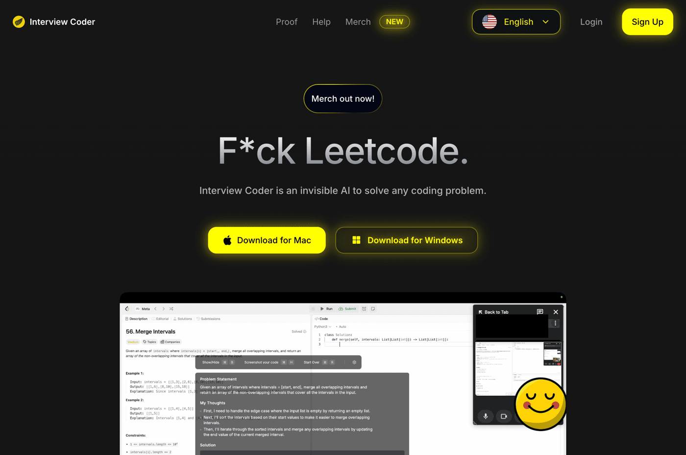 Interview Coder homepage