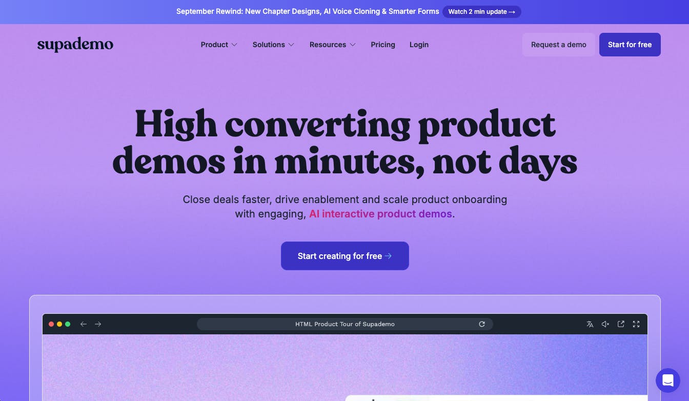 Supademo homepage