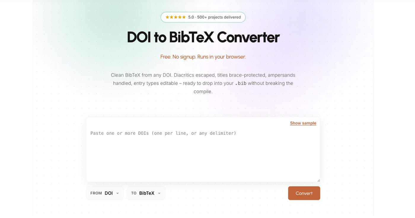 Doi to BibTeX Converter