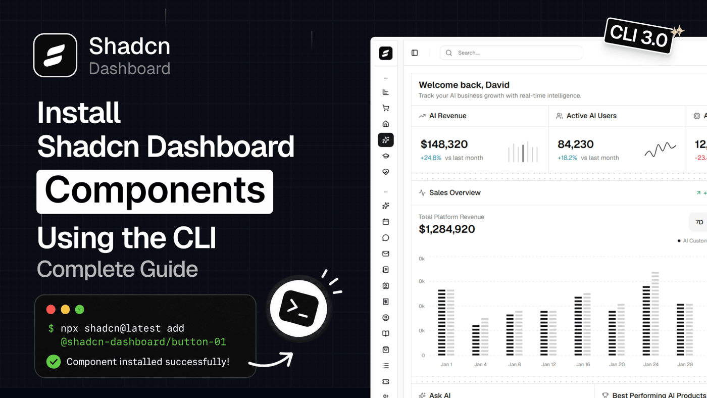 Install Shadcn Dashboard From CLI