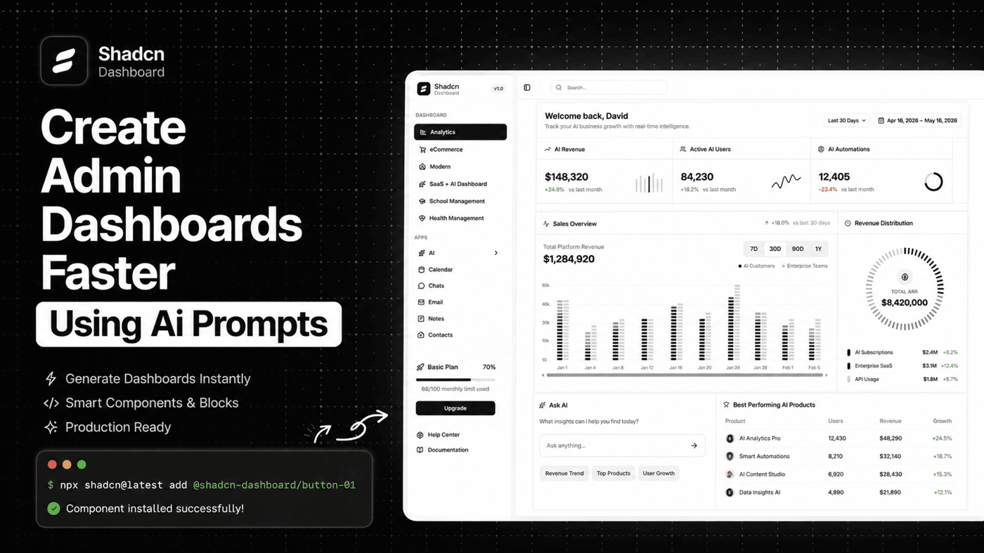 Shadcn Dashboard with AI Prompts