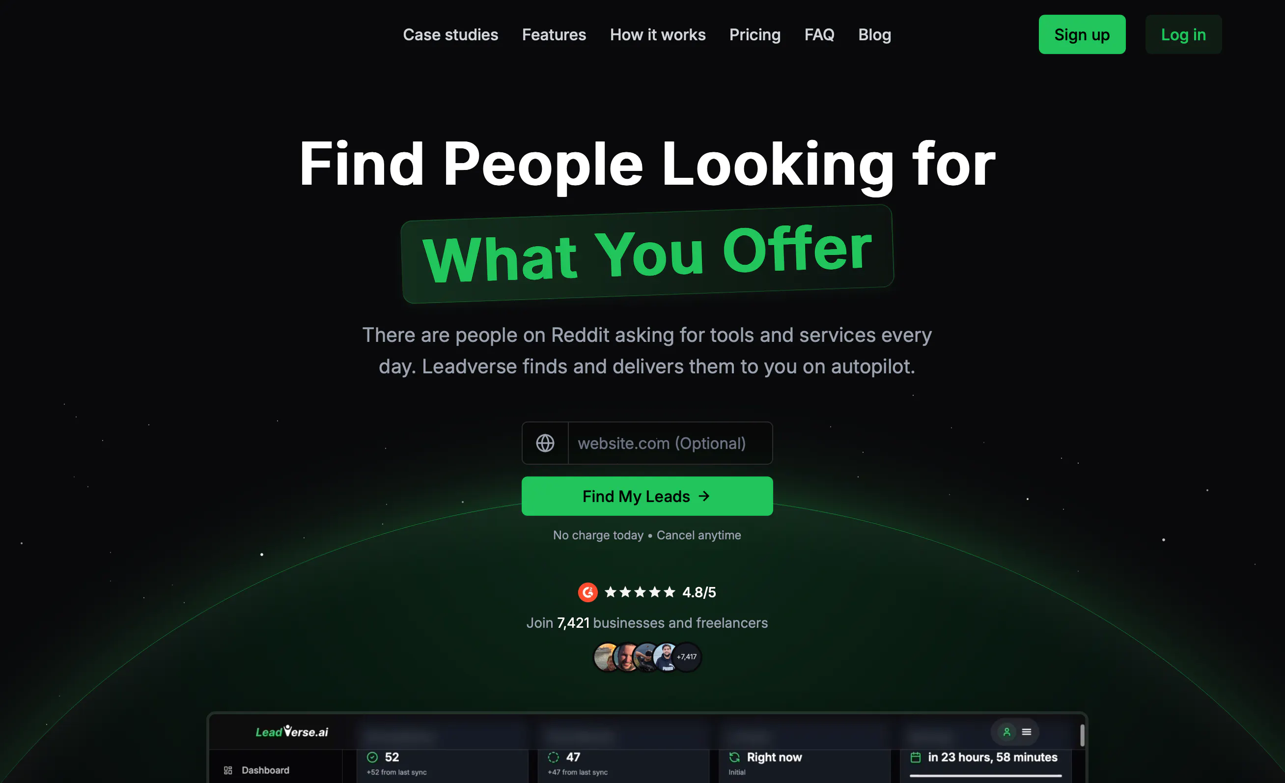 Leadverse homepage