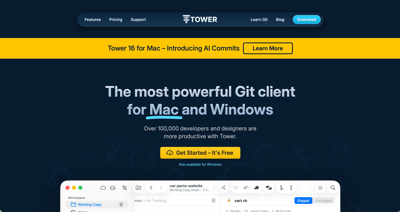 Tower homepage