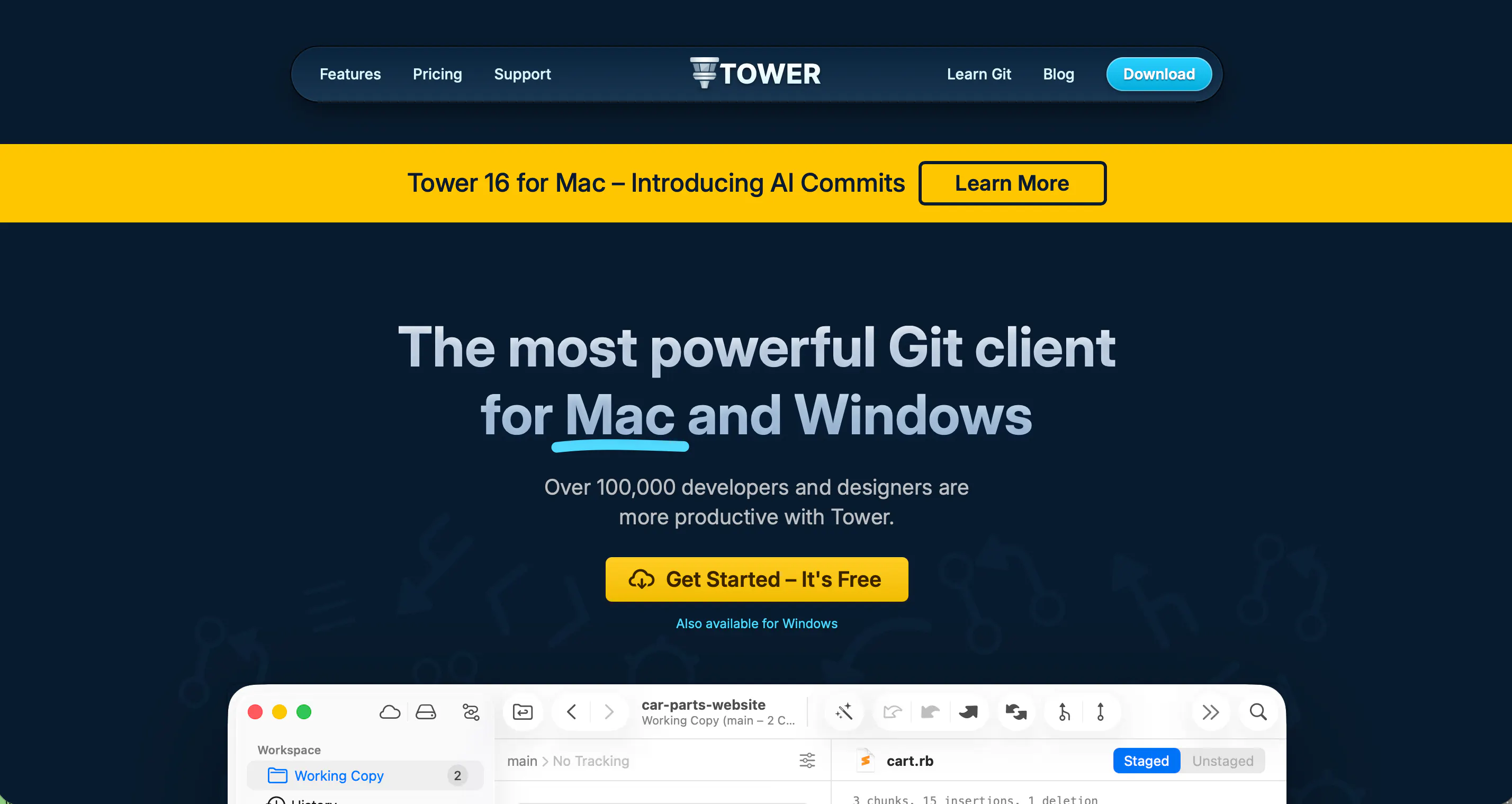 Tower homepage