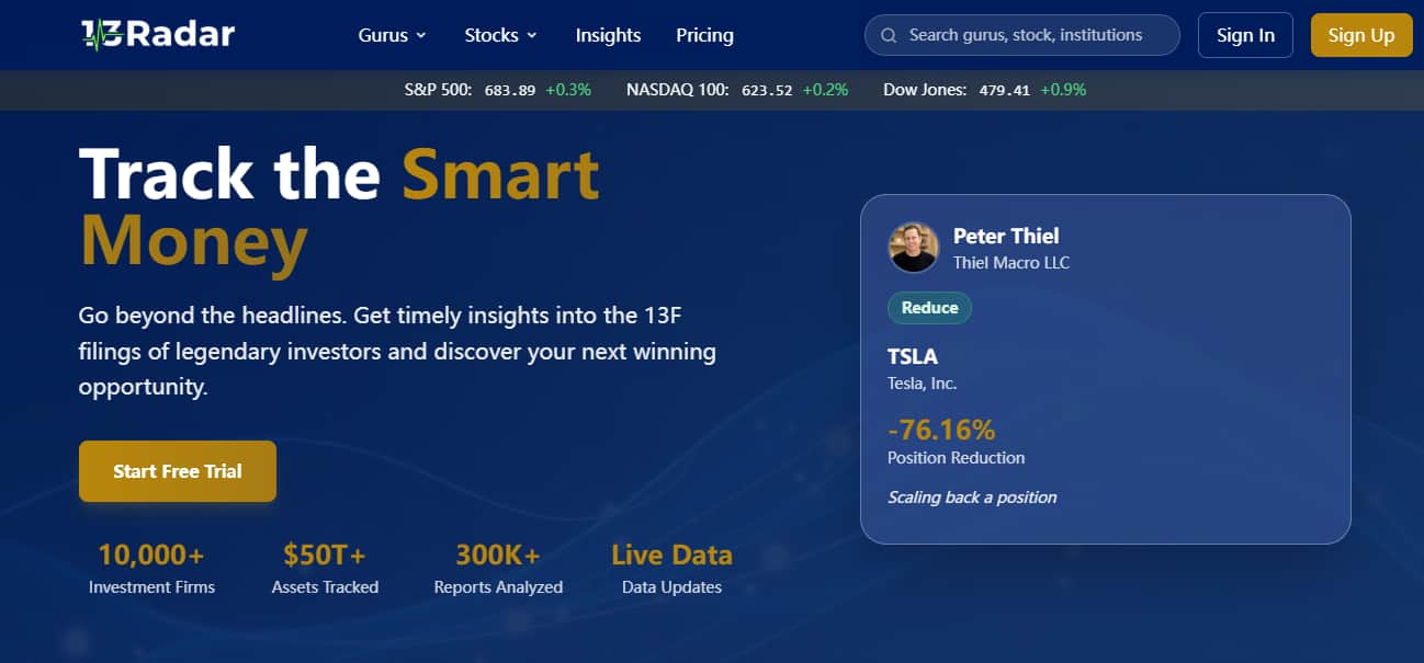 13Radar Home page