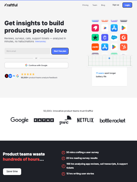 Kraftful homepage
